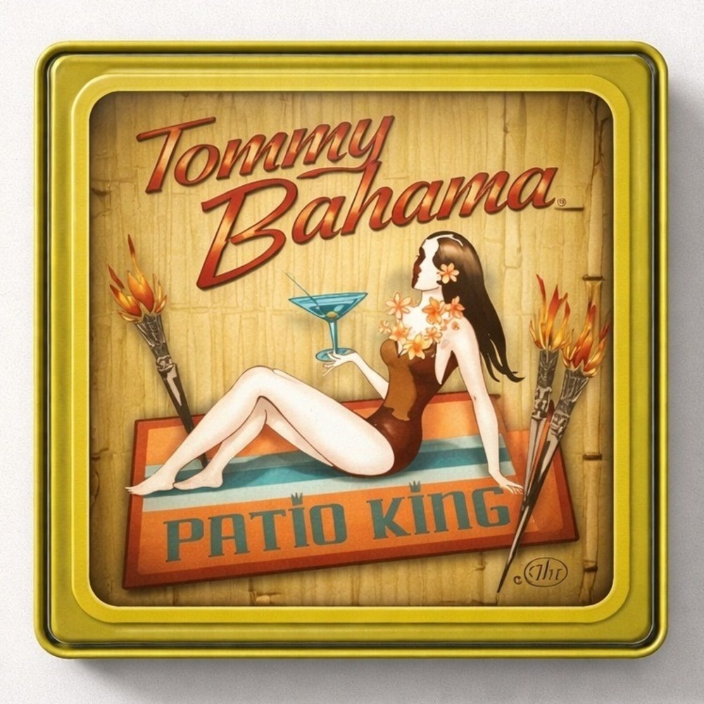 NIB Tommy Bahama Coaster Set Yellow New Patio King Retro Pinup Tiki 4pc